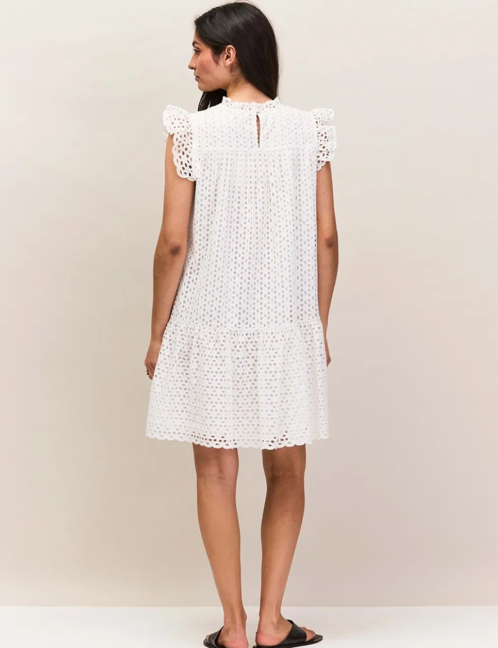 Pure Cotton Broderie Mini Shift Dress