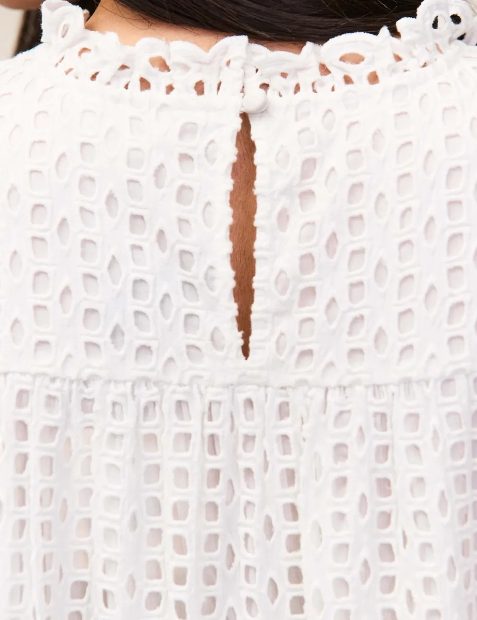Pure Cotton Broderie Mini Shift Dress