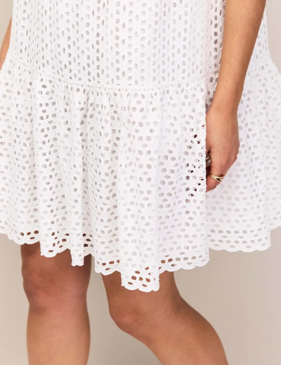 Pure Cotton Broderie Mini Shift Dress