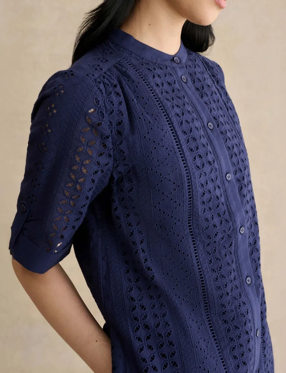 Pure Cotton Broderie Mini Shift Dress