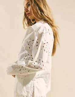 Pure Cotton Broderie Relaxed Shirt