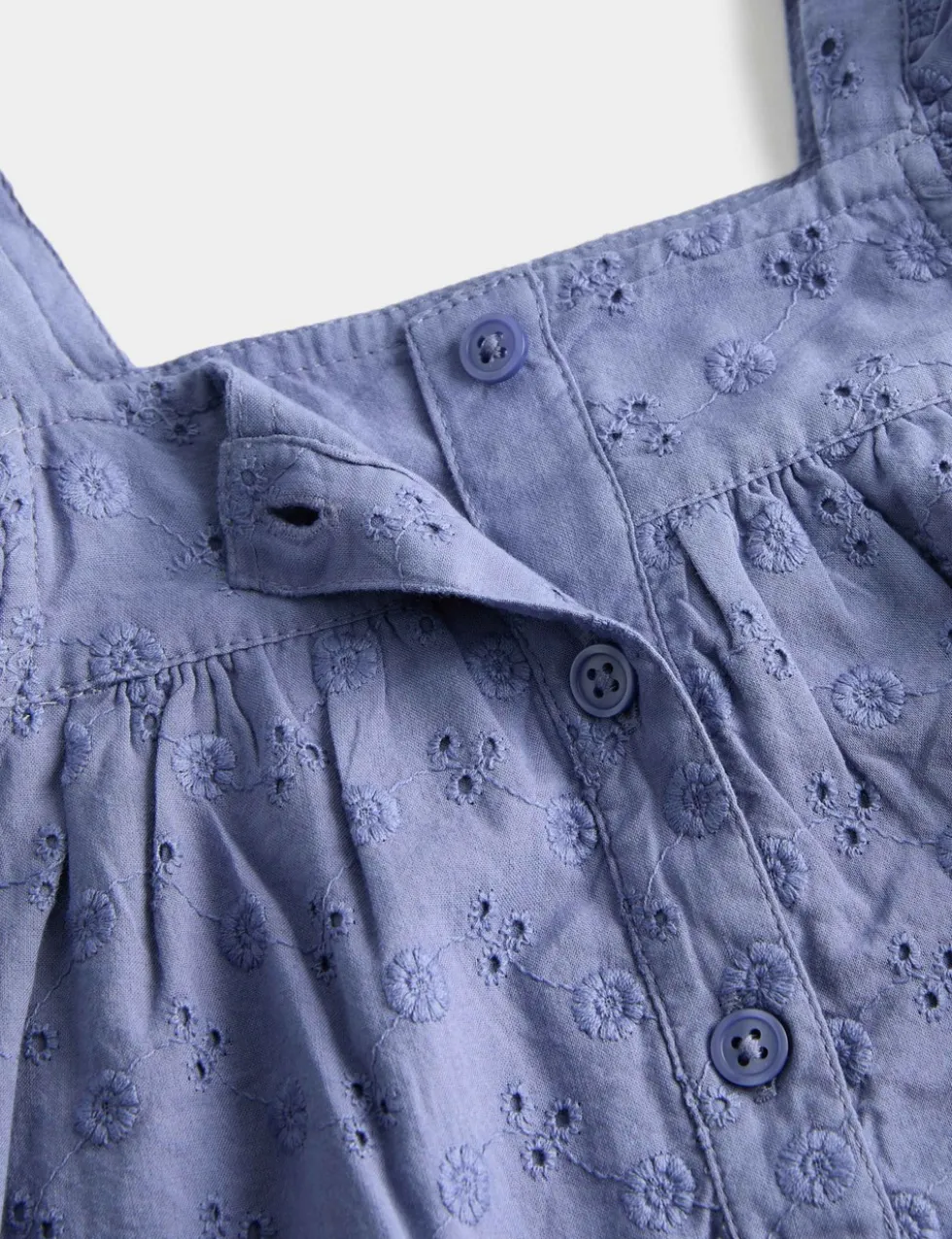 Pure Cotton Broderie Romper (0-3 Yrs)