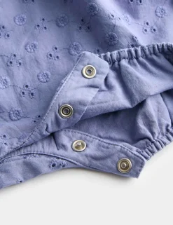 Pure Cotton Broderie Romper (0-3 Yrs)