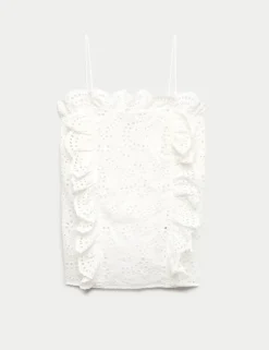 Pure Cotton Broderie Ruffle Cutwork Cami
