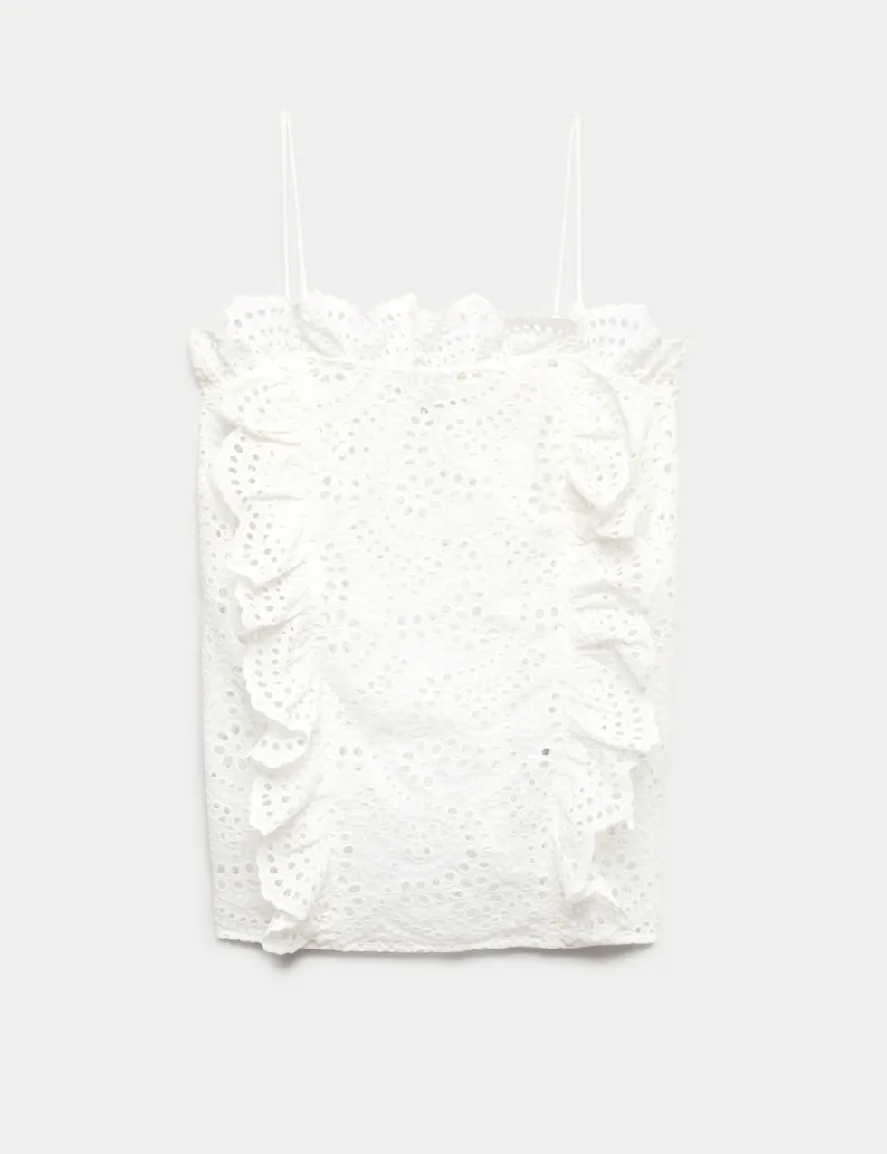 Pure Cotton Broderie Ruffle Cutwork Cami