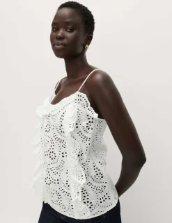 Pure Cotton Broderie Ruffle Cutwork Cami