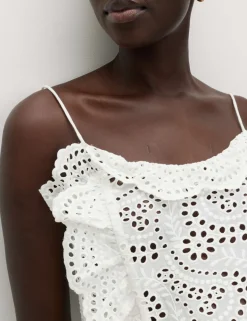 Pure Cotton Broderie Ruffle Cutwork Cami