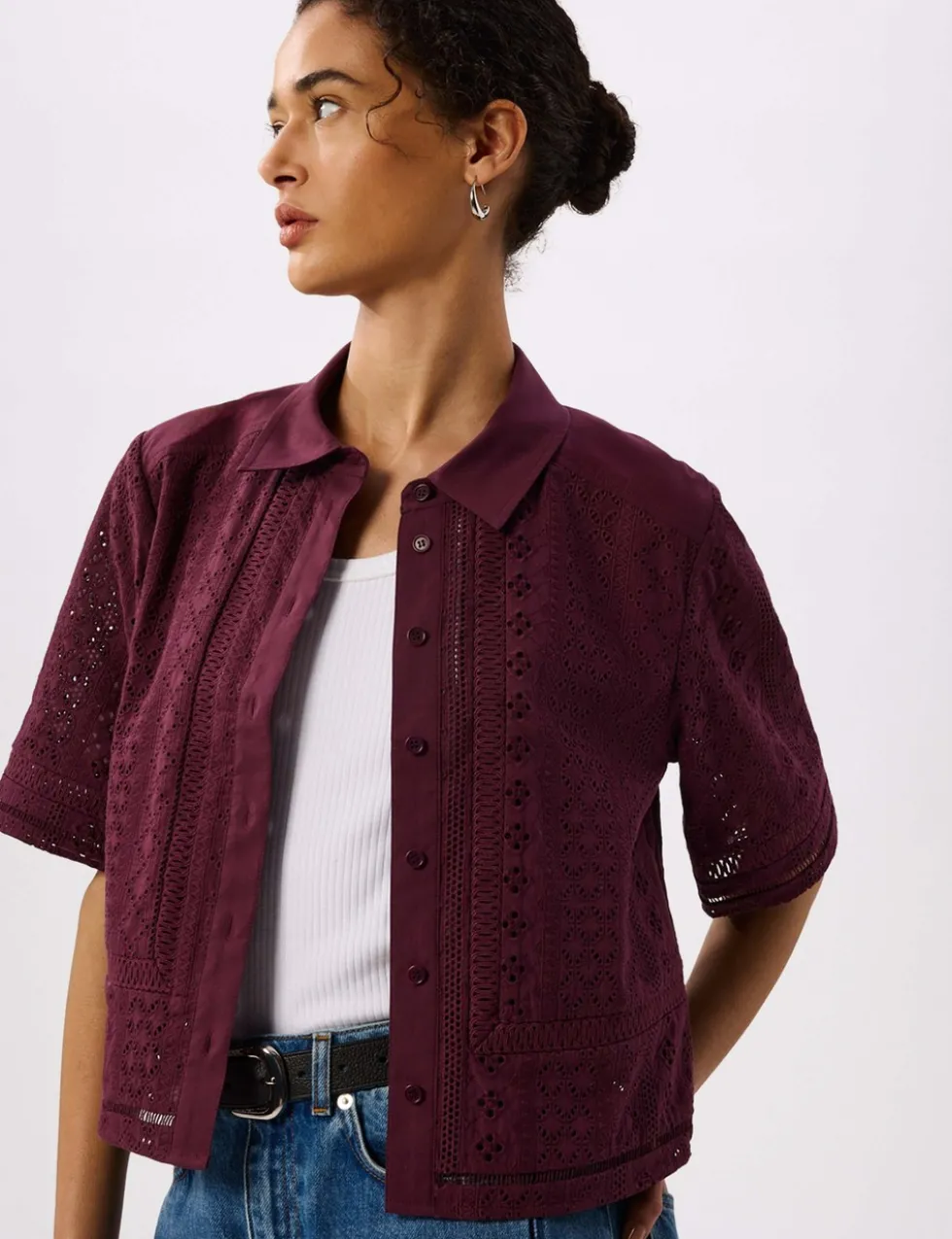 Pure Cotton Broderie Shirt