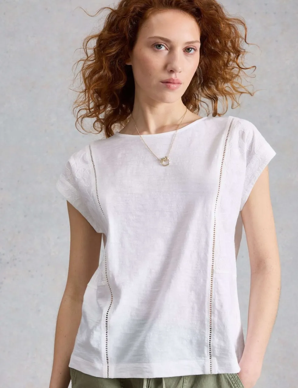 Pure Cotton Broderie T-Shirt