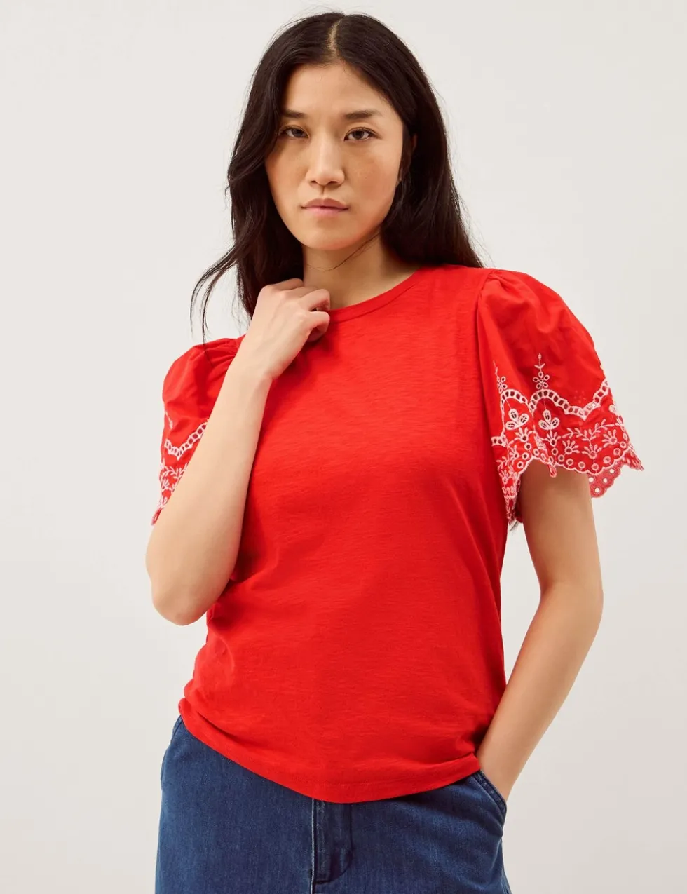Pure Cotton Broderie T-Shirt