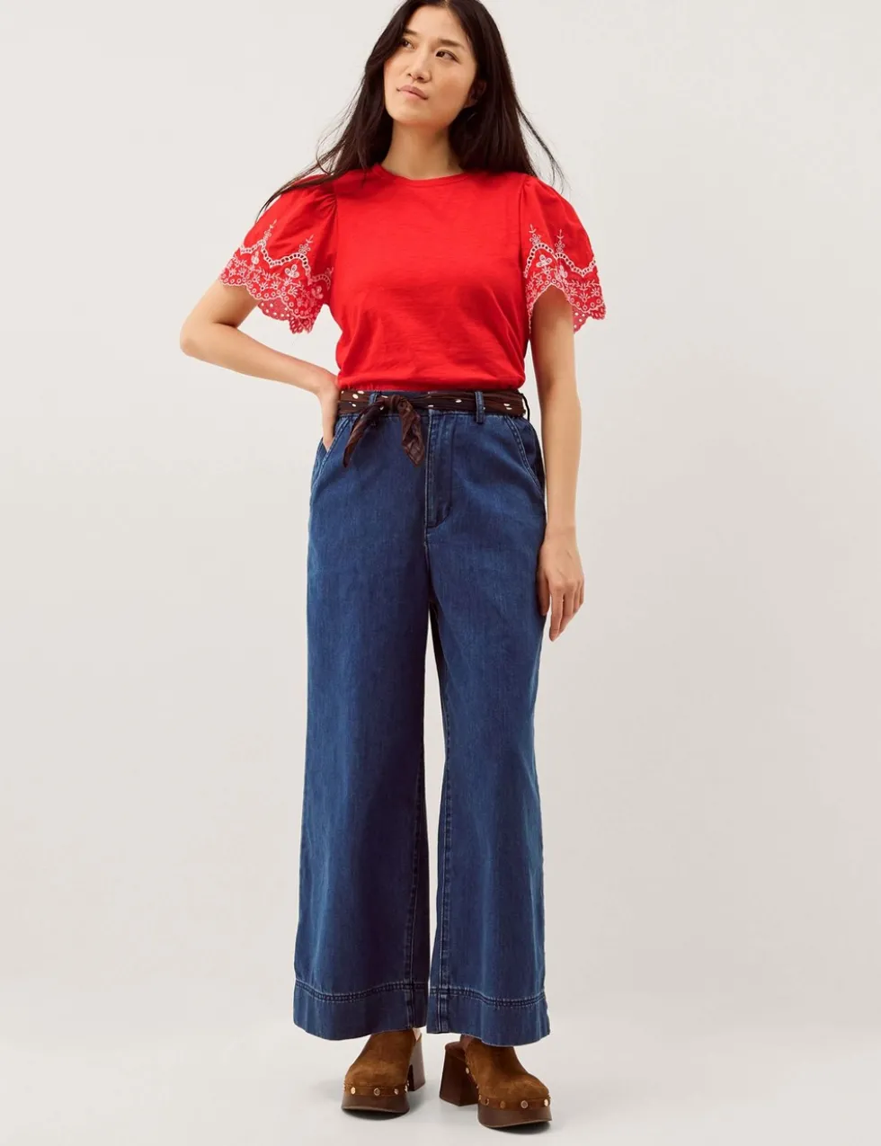 Pure Cotton Broderie T-Shirt
