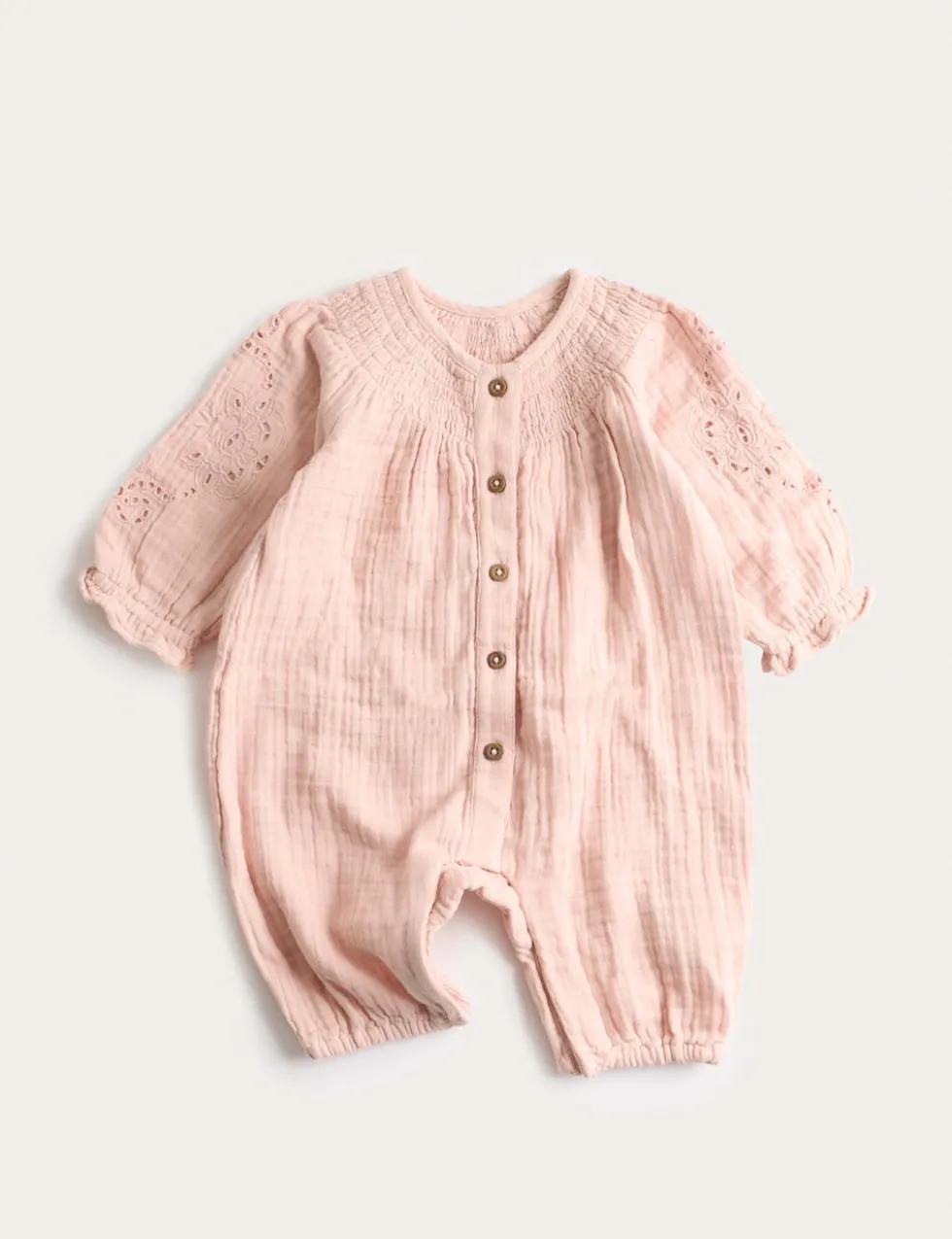 Pure Cotton Broderie Woven All in One (0-12 Mths)