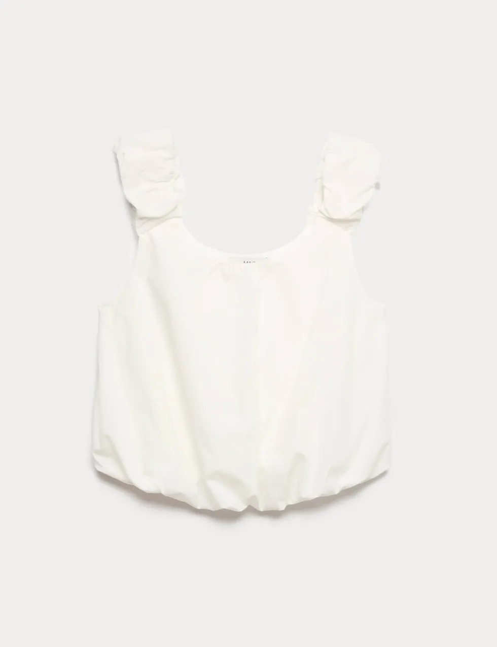 Pure Cotton Bubble Hem Puff Strap Top