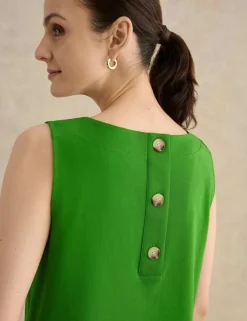 Pure Cotton Button Detail Vest Top