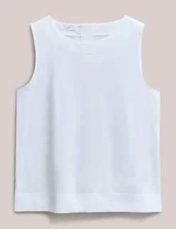 Pure Cotton Button Detail Vest Top