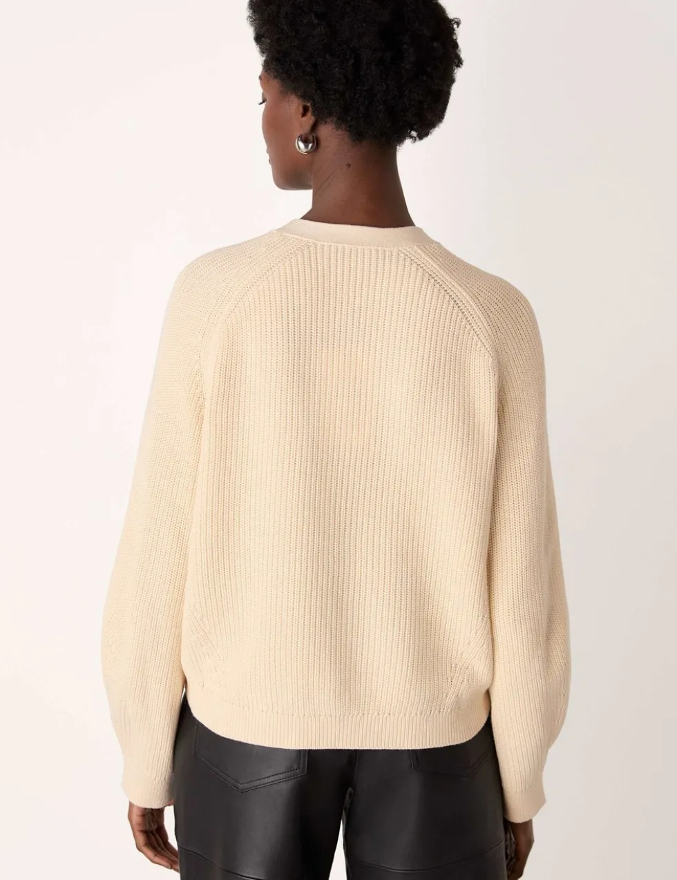 Pure Cotton Button Front Cropped Cardigan