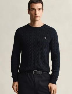 Pure Cotton Cable Crew Neck Jumper
