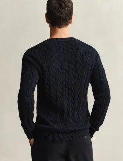 Pure Cotton Cable Crew Neck Jumper