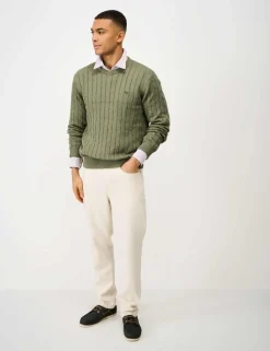 Pure Cotton Cable Crew Neck Jumper
