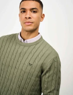 Pure Cotton Cable Crew Neck Jumper