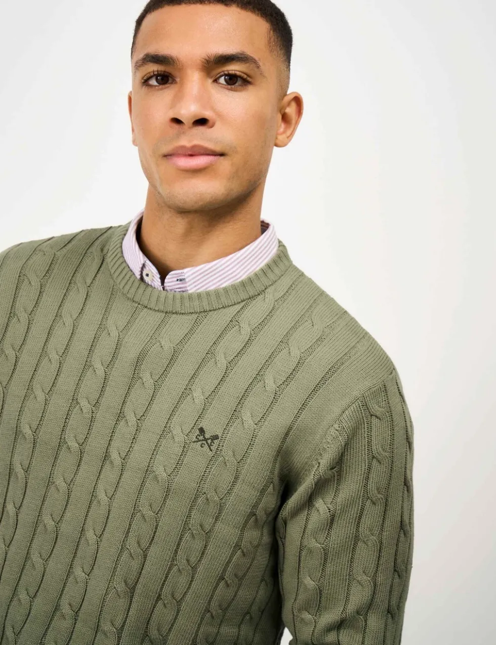 Pure Cotton Cable Crew Neck Jumper