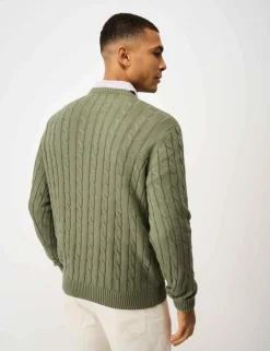 Pure Cotton Cable Crew Neck Jumper