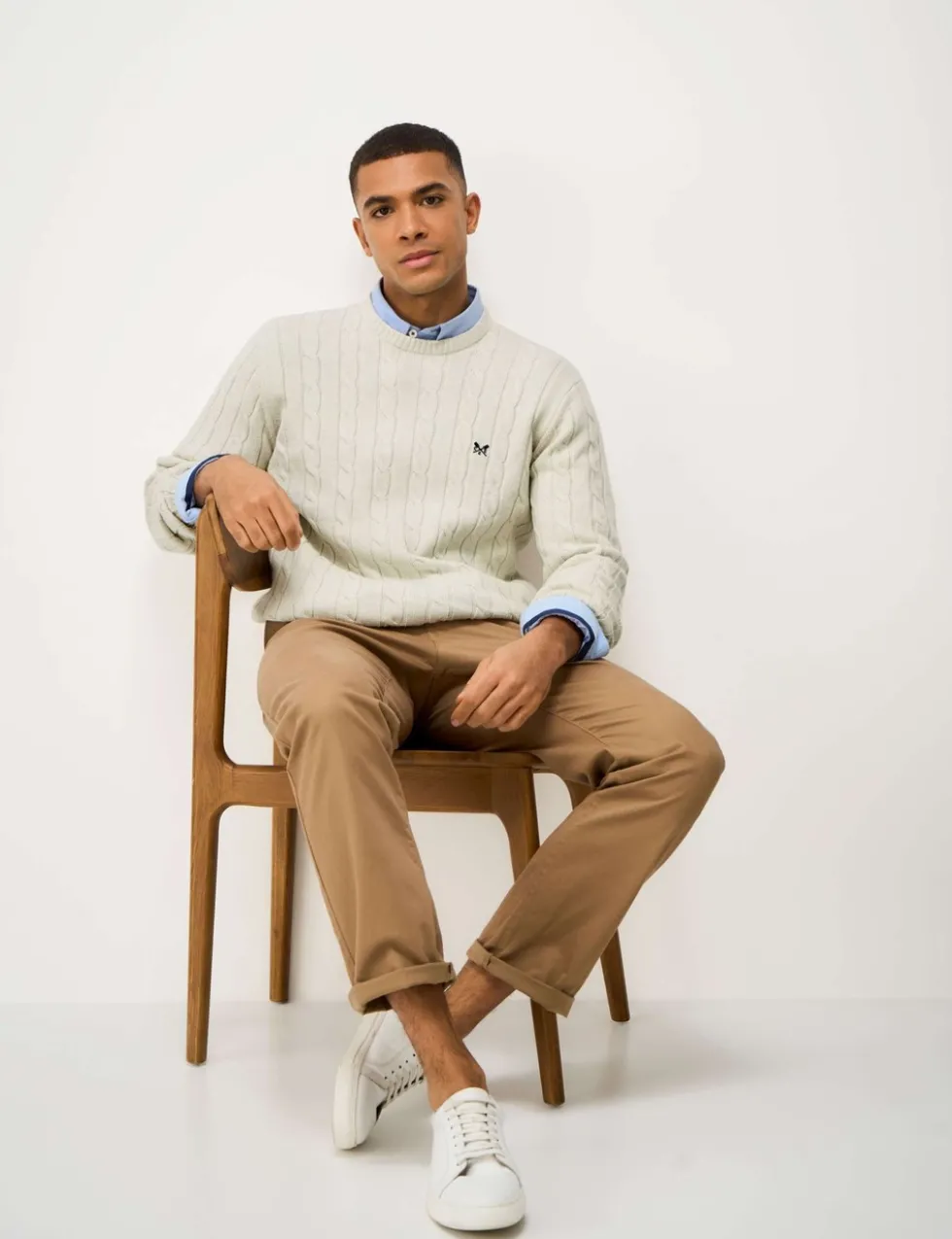 Pure Cotton Cable Crew Neck Jumper