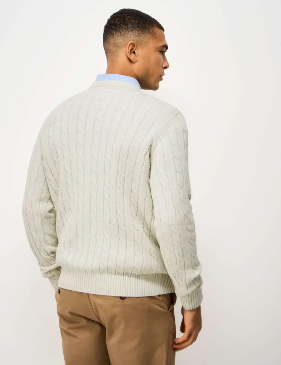 Pure Cotton Cable Crew Neck Jumper