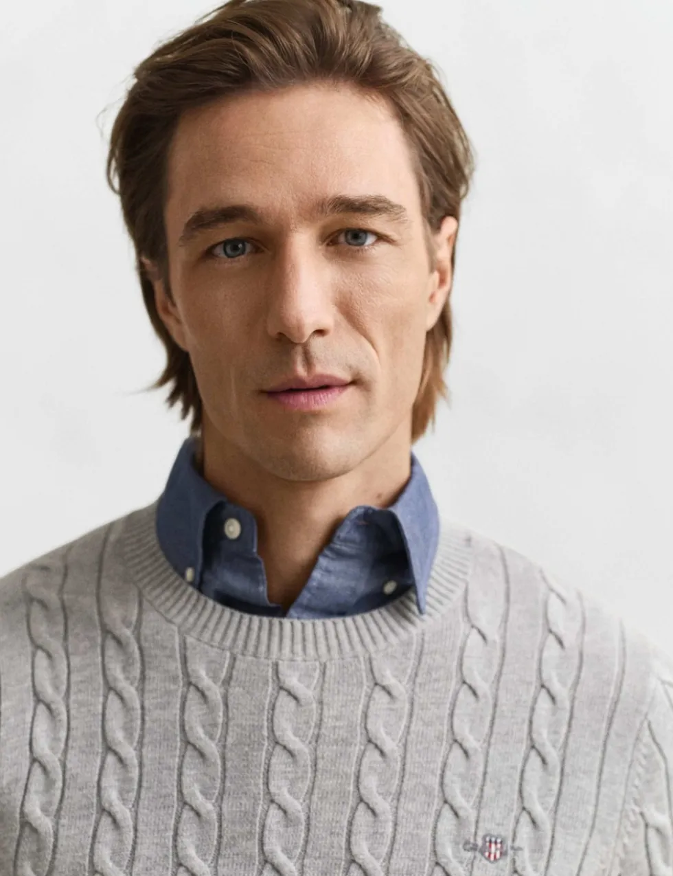 Pure Cotton Cable Crew Neck Jumper