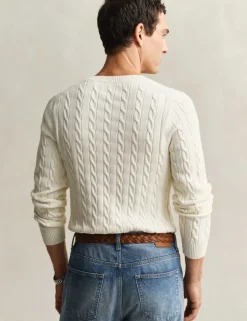 Pure Cotton Cable Crew Neck Jumper