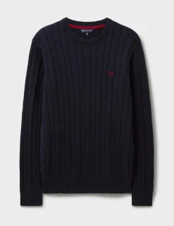 Pure Cotton Cable Crew Neck Jumper