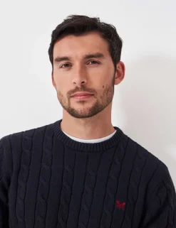 Pure Cotton Cable Crew Neck Jumper