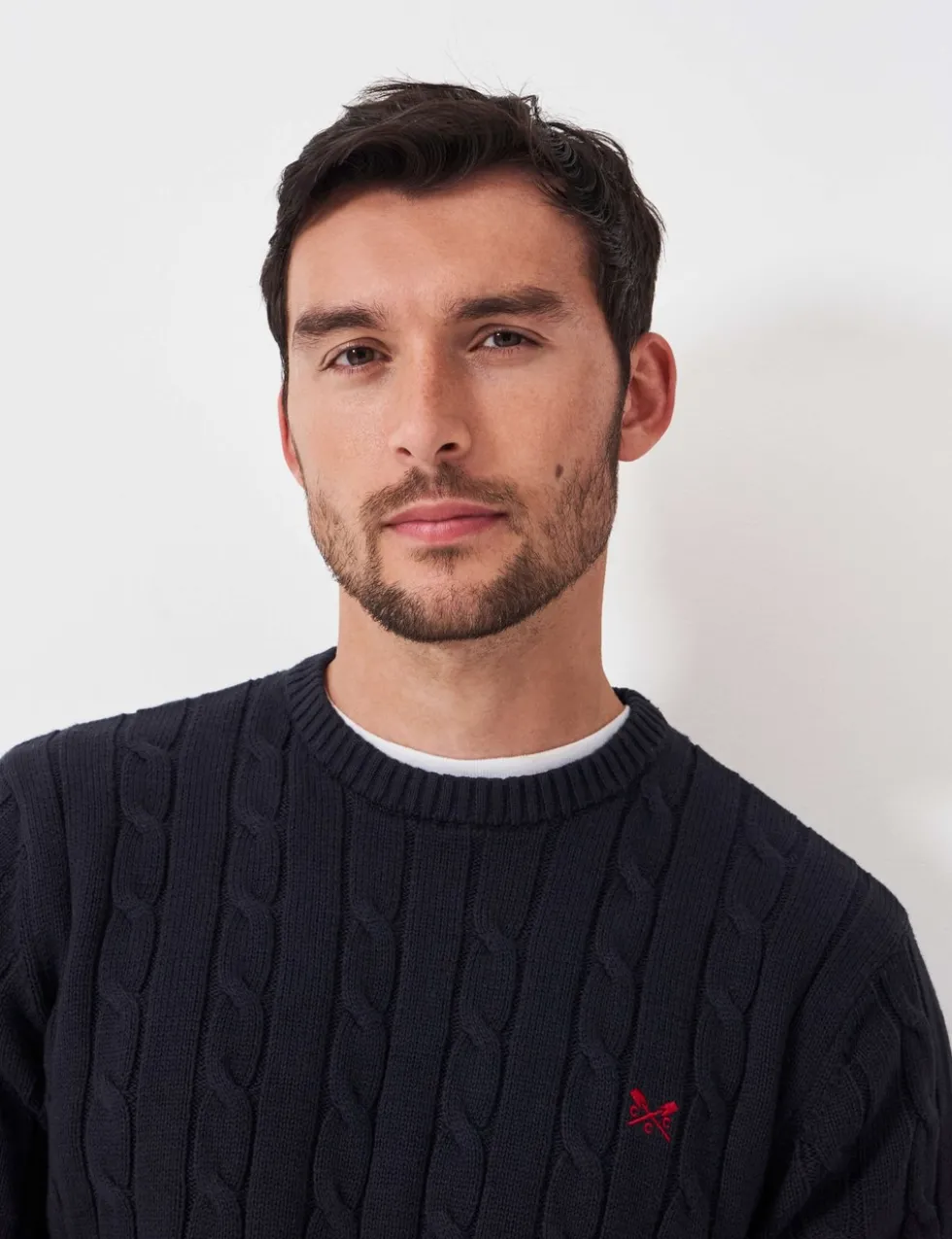 Pure Cotton Cable Crew Neck Jumper