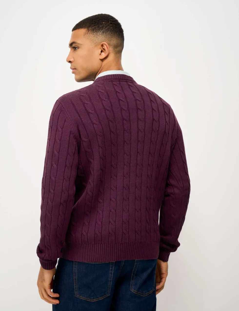Pure Cotton Cable Crew Neck Jumper