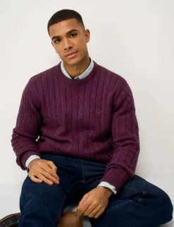 Pure Cotton Cable Crew Neck Jumper