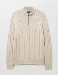 Pure Cotton Cable Funnel Neck Jumper