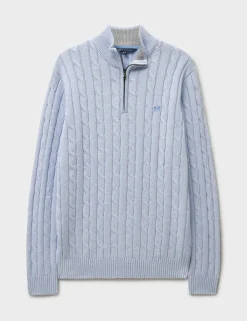 Pure Cotton Cable Funnel Neck Jumper