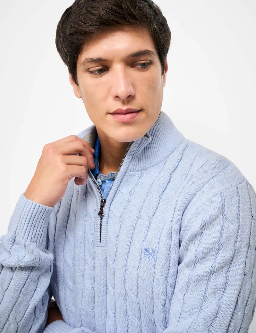Pure Cotton Cable Funnel Neck Jumper