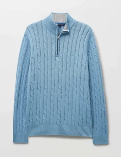 Pure Cotton Cable Funnel Neck Jumper