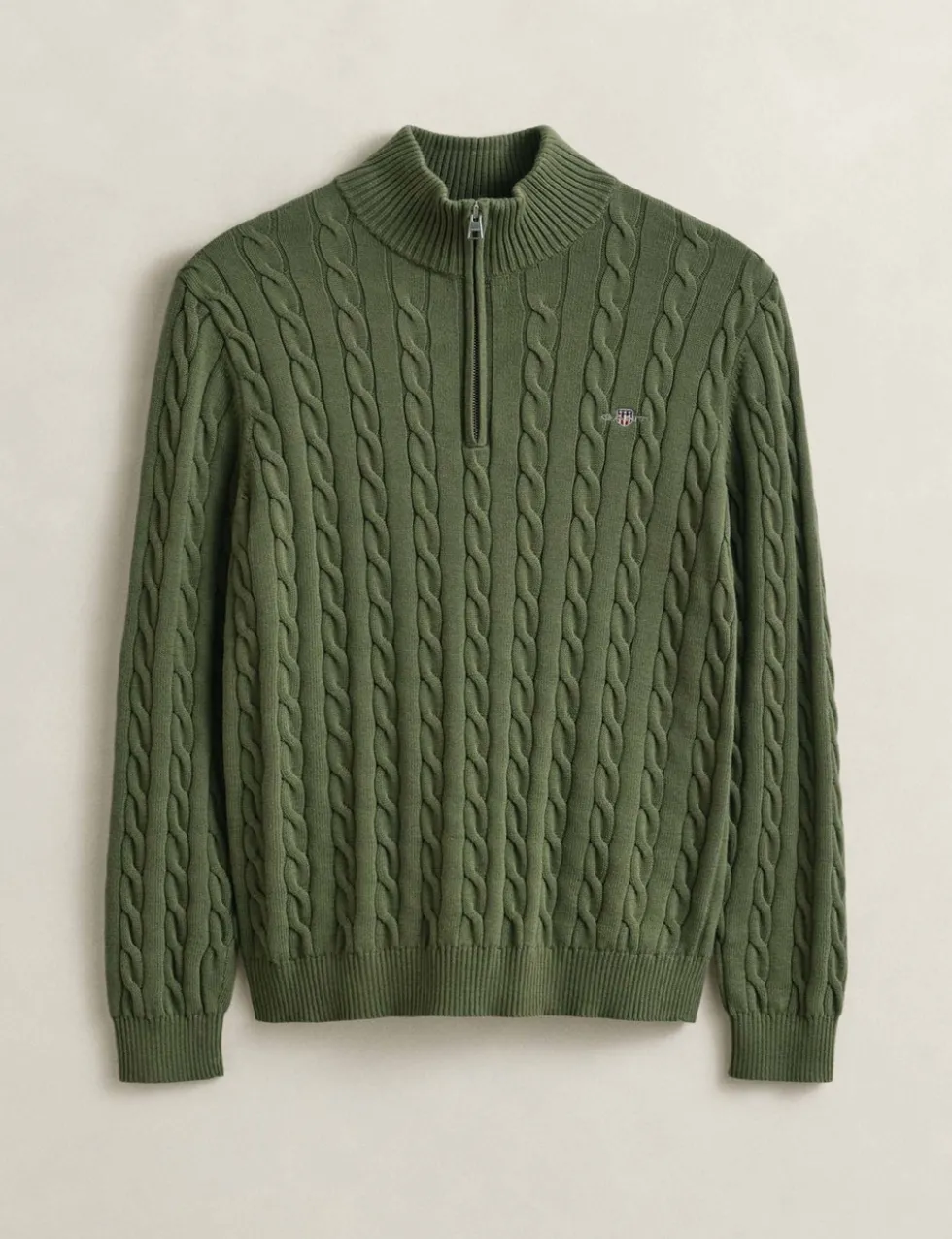 Pure Cotton Cable Half Zip Jumper