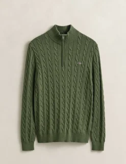 Pure Cotton Cable Half Zip Jumper