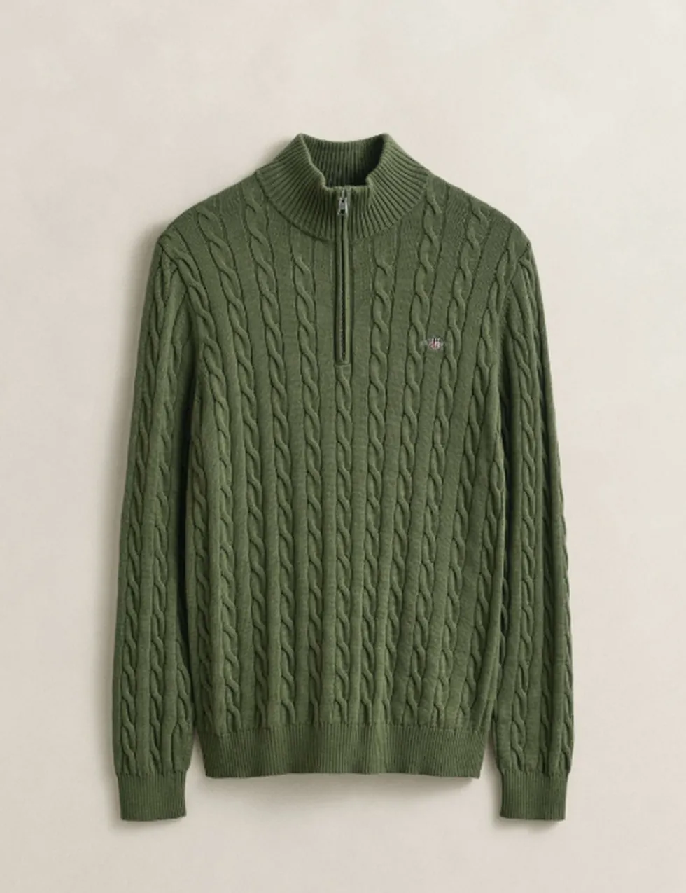 Pure Cotton Cable Half Zip Jumper