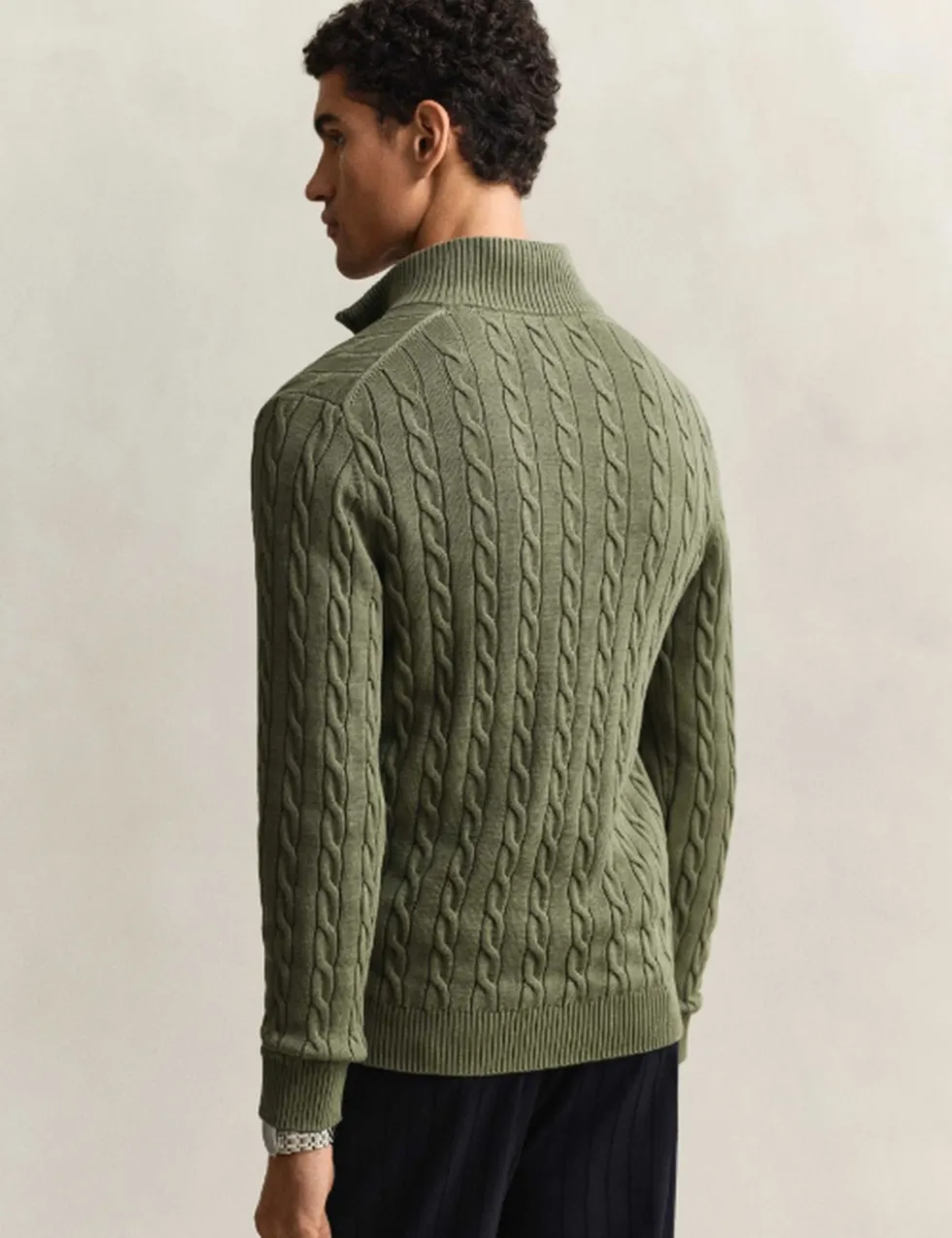 Pure Cotton Cable Half Zip Jumper