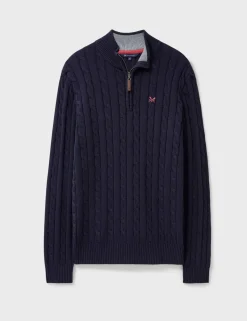 Pure Cotton Cable Half Zip Jumper