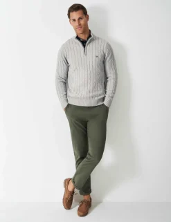 Pure Cotton Cable Half Zip Jumper