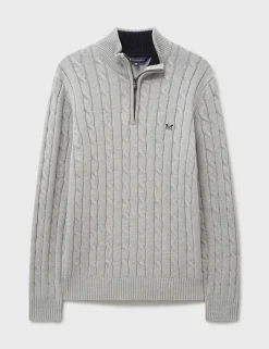 Pure Cotton Cable Half Zip Jumper