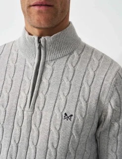 Pure Cotton Cable Half Zip Jumper