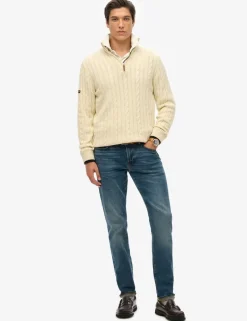 Pure Cotton Cable Half Zip Jumper