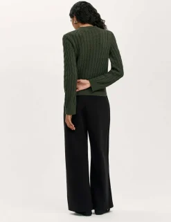 Pure Cotton Cable Knit Crew Neck Jumper