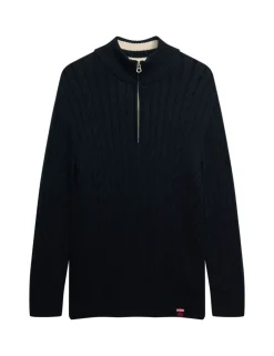 Pure Cotton Cable Knit Half Zip Jumper